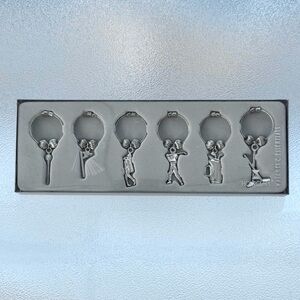 Golf Themed Silver-Tone Metal Wine Charms ~ Set of 6